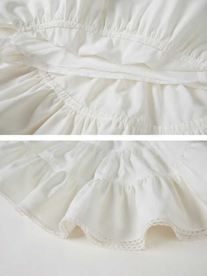 Pleated cake puff skirt