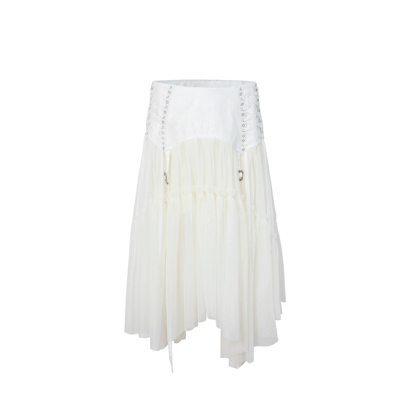 Lace Jacquard Pleated Cake Layered Skirt