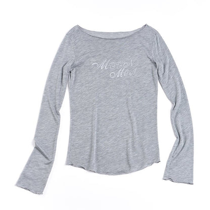 Distressed Letter Print Sweater
