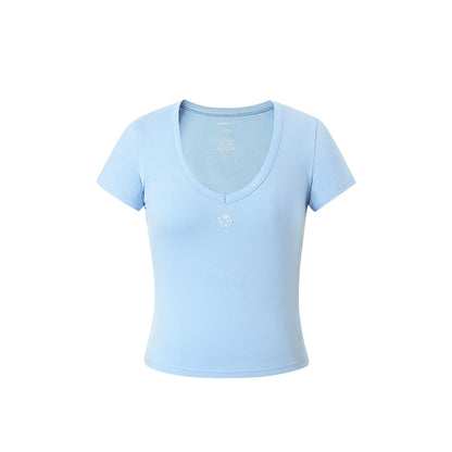 Supmia V-Neck Slim Shoulder T-Shirt