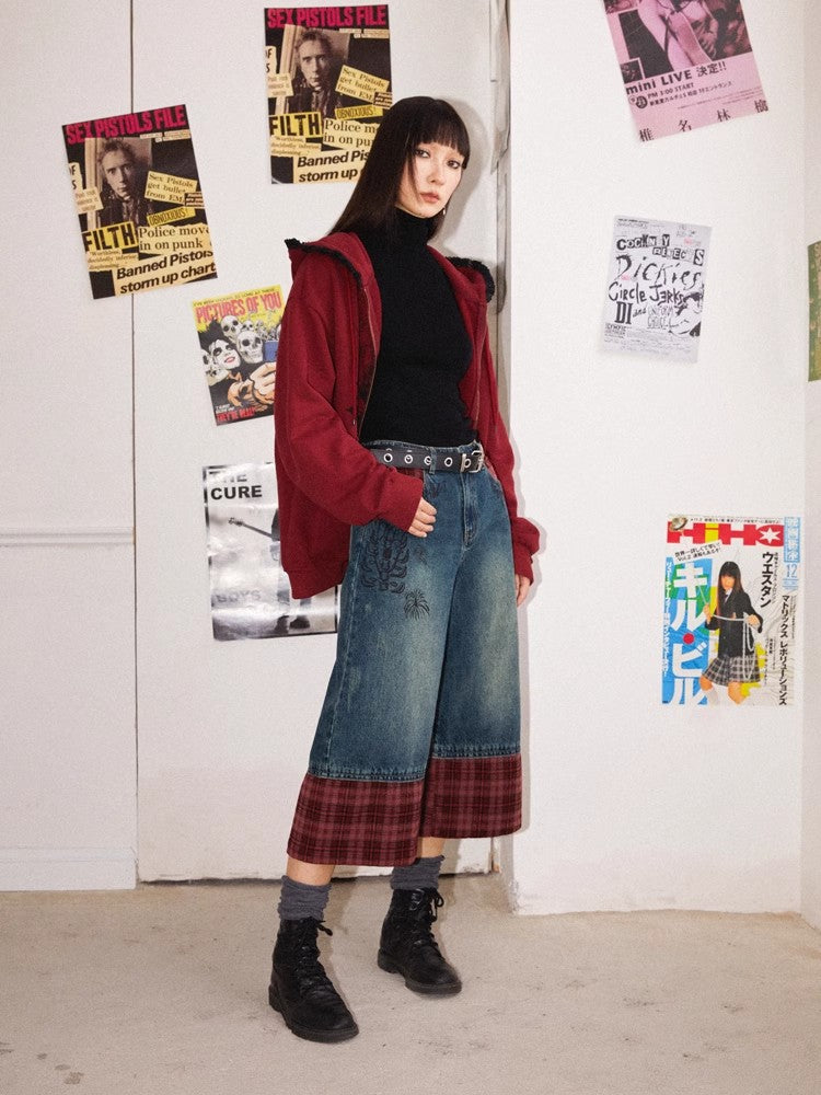 Plaid cropped pants