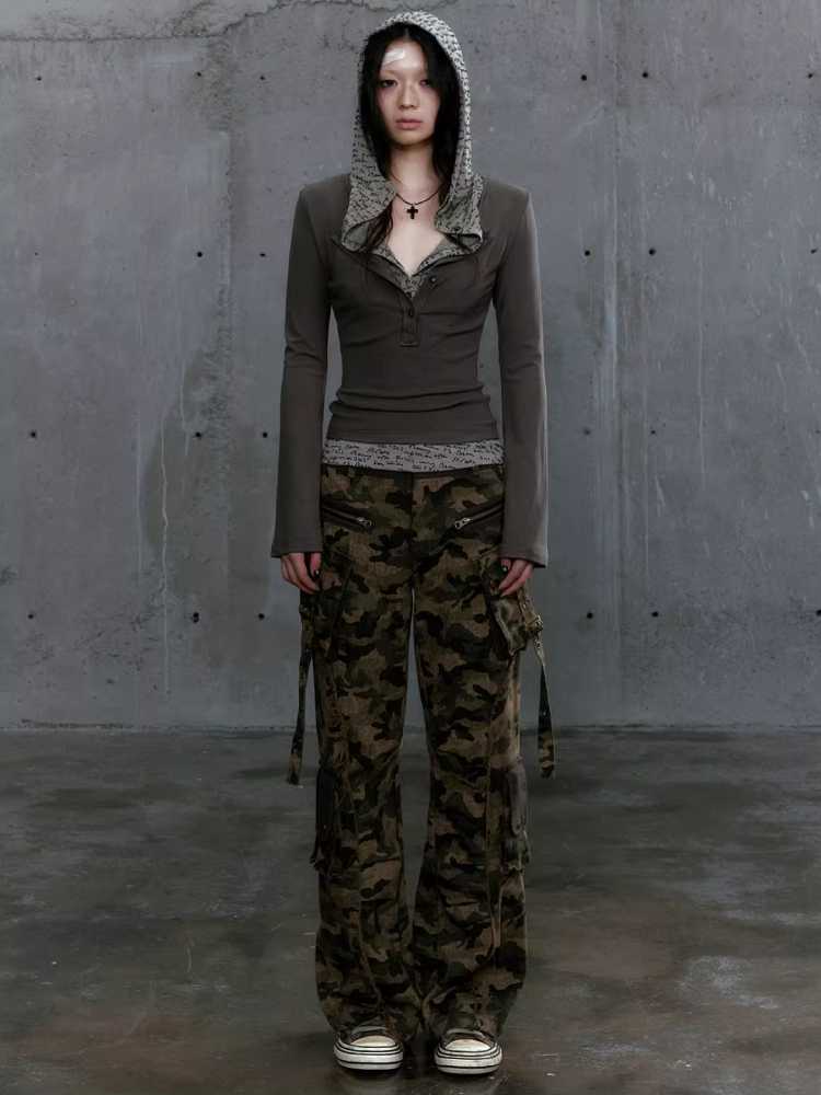 Camouflage multi-pocket pants