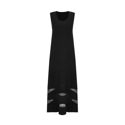 Minimalist U-Neck Tassel Dress