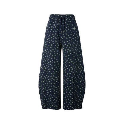 Navy Blue Floral Hooded Jacket Set-Up