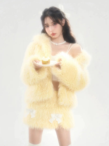 Warm Coat Fur Suit Sets