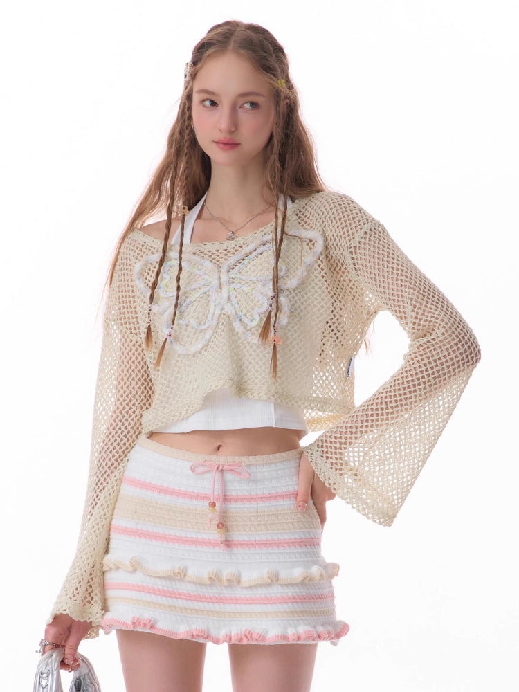 Butterfly short long sleeve knit