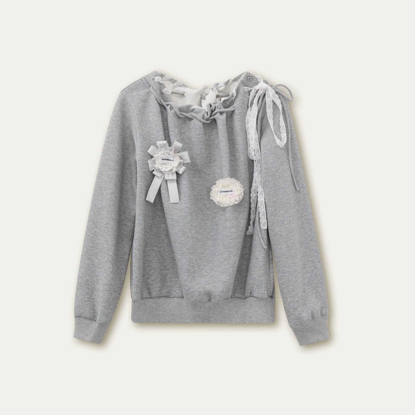 Gray Sloping Shoulder Sweatshirt
