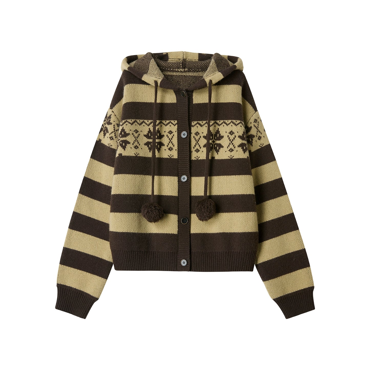 American Retro Fair Isle Wool Cardigan