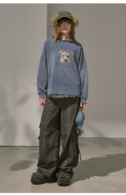 Retro Mottled Graphic Sweatshirt
