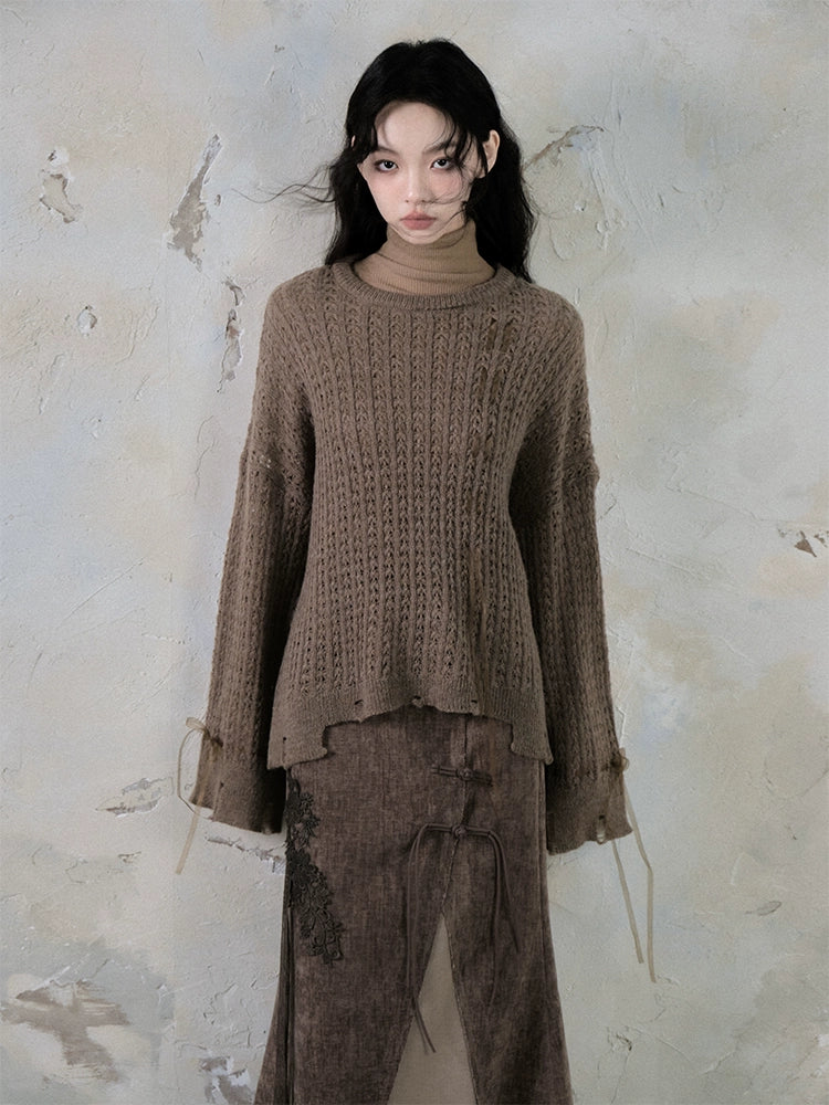 Hole Loose Knitted Tops