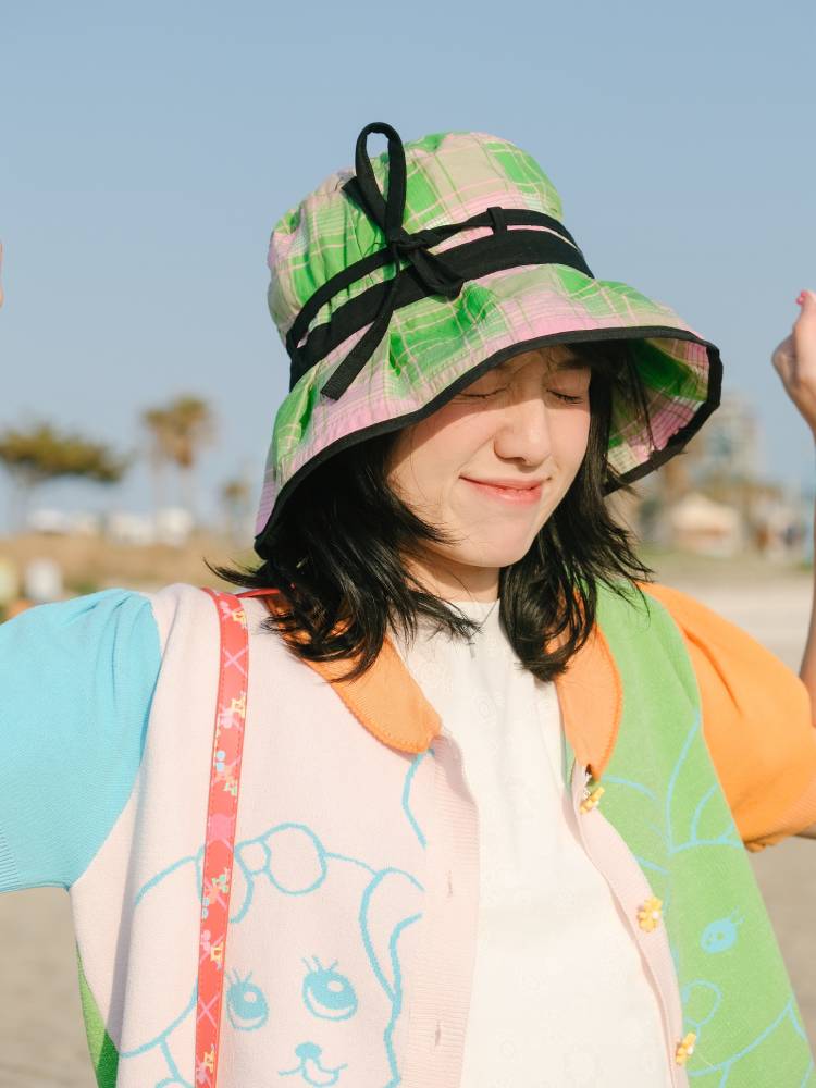 Plaid sun hat