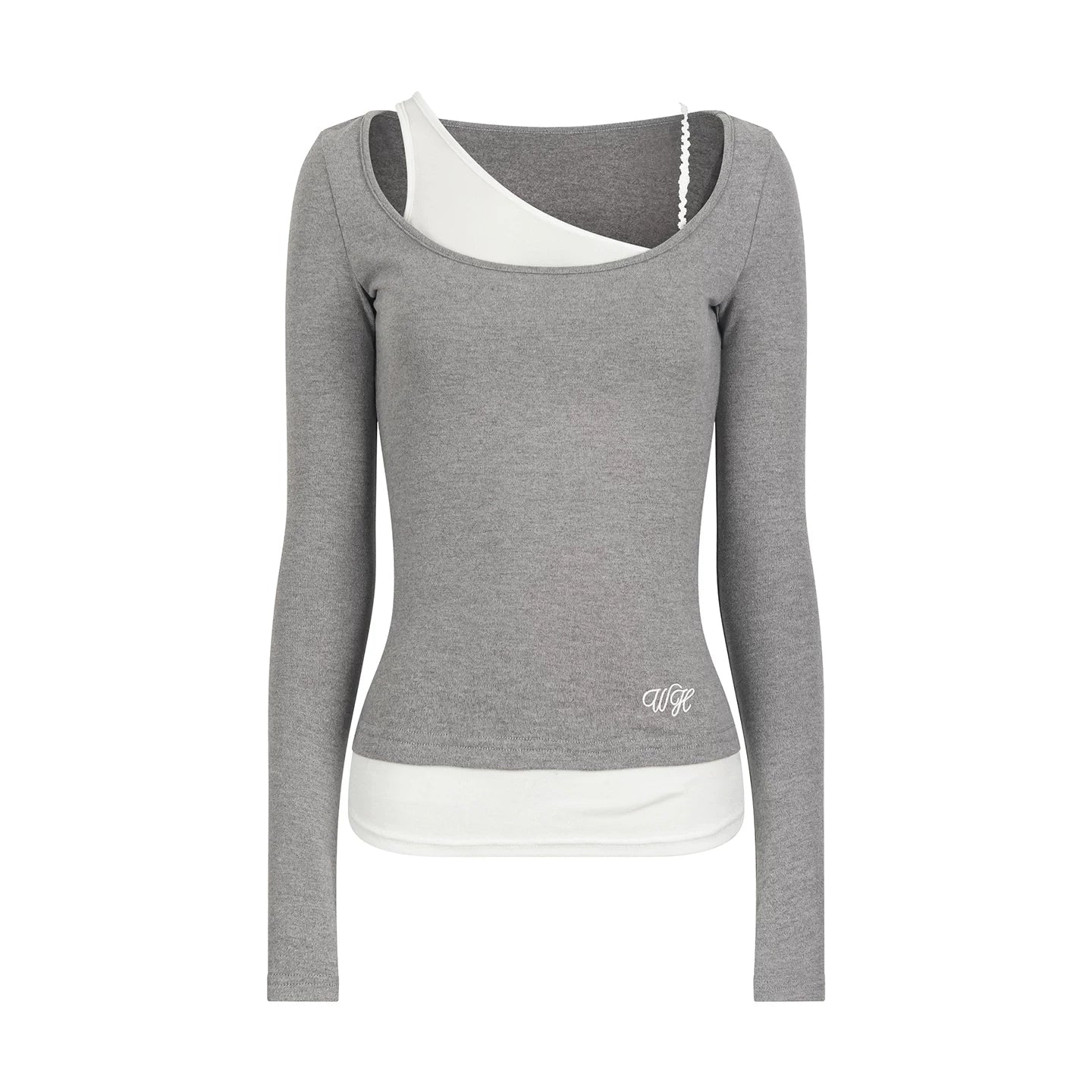 Patchwork Long-Sleeve Blouse Top