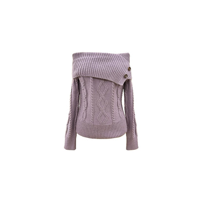 Artist Original Wool Off-Shoulder Sweater