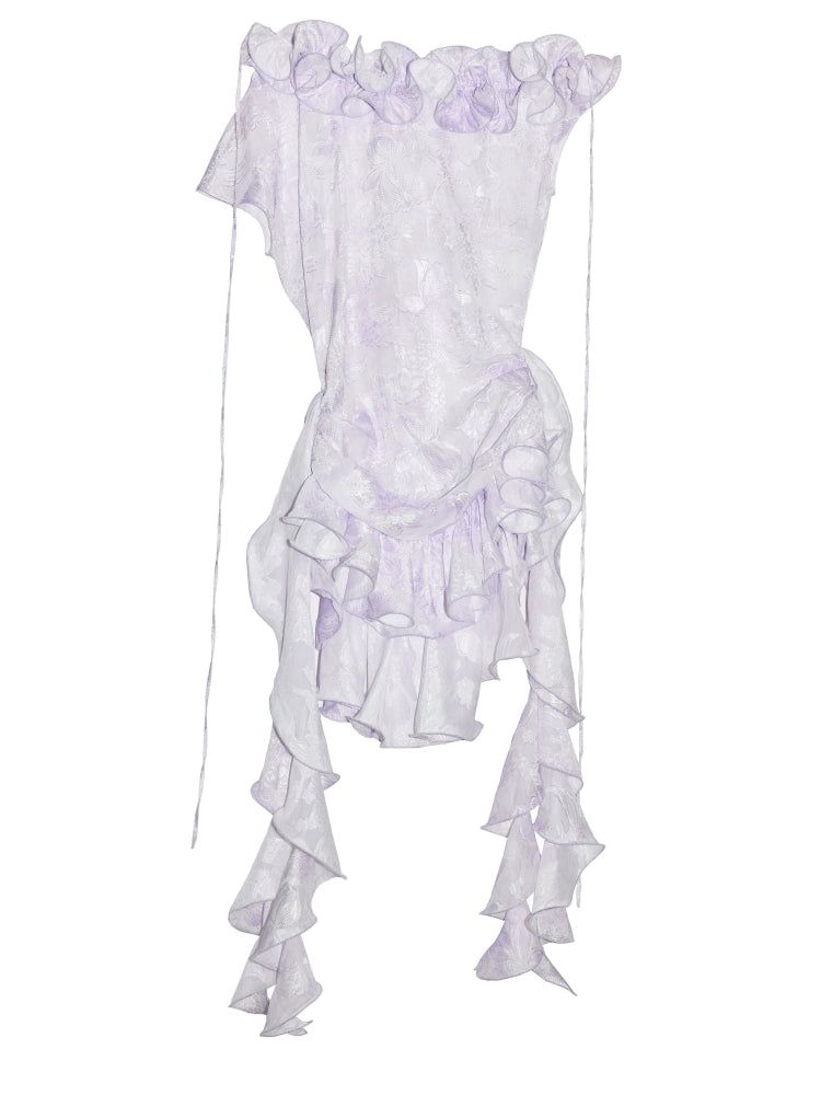 Charm Purple Ruffle Dress