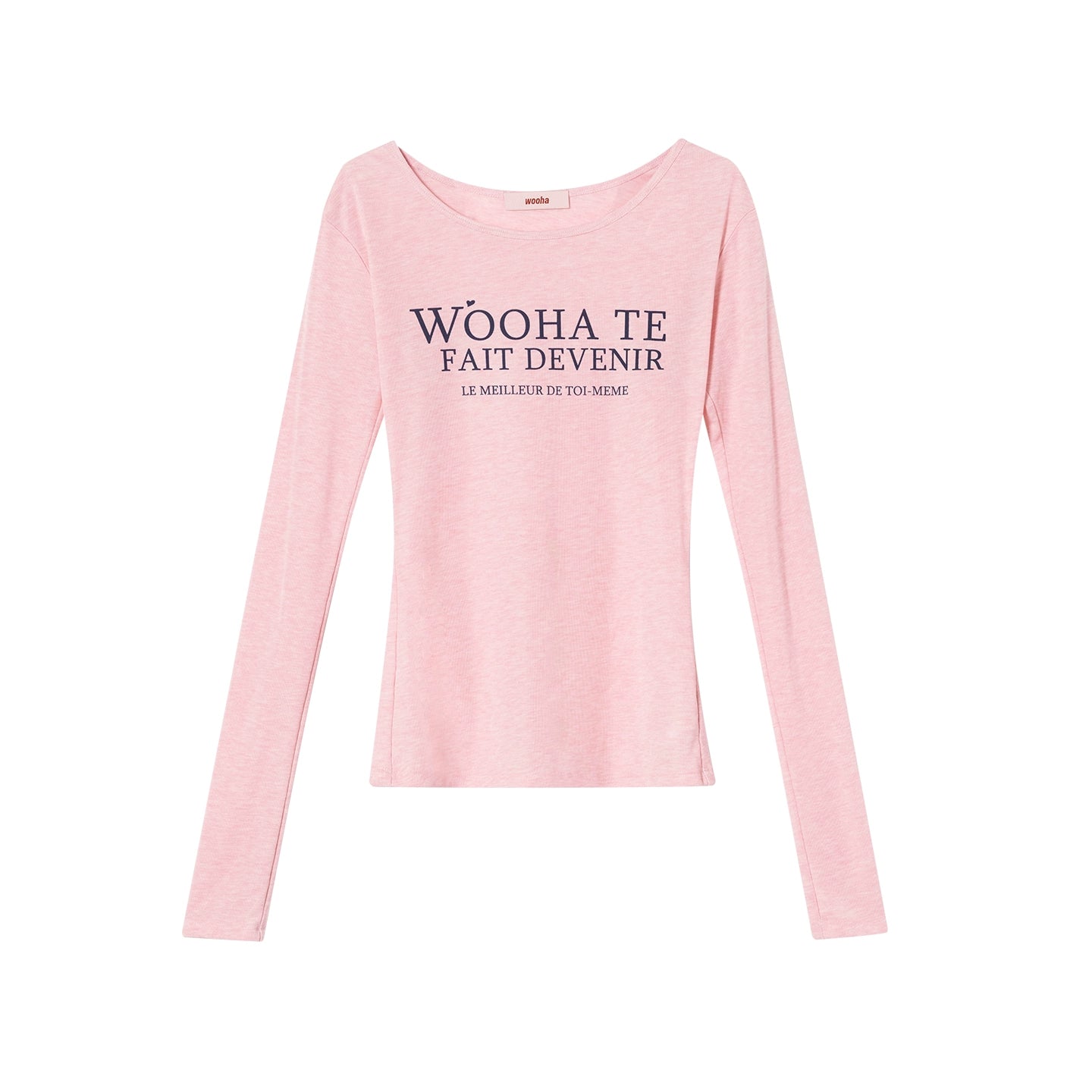 Letter Print Long Sleeve Slim Top