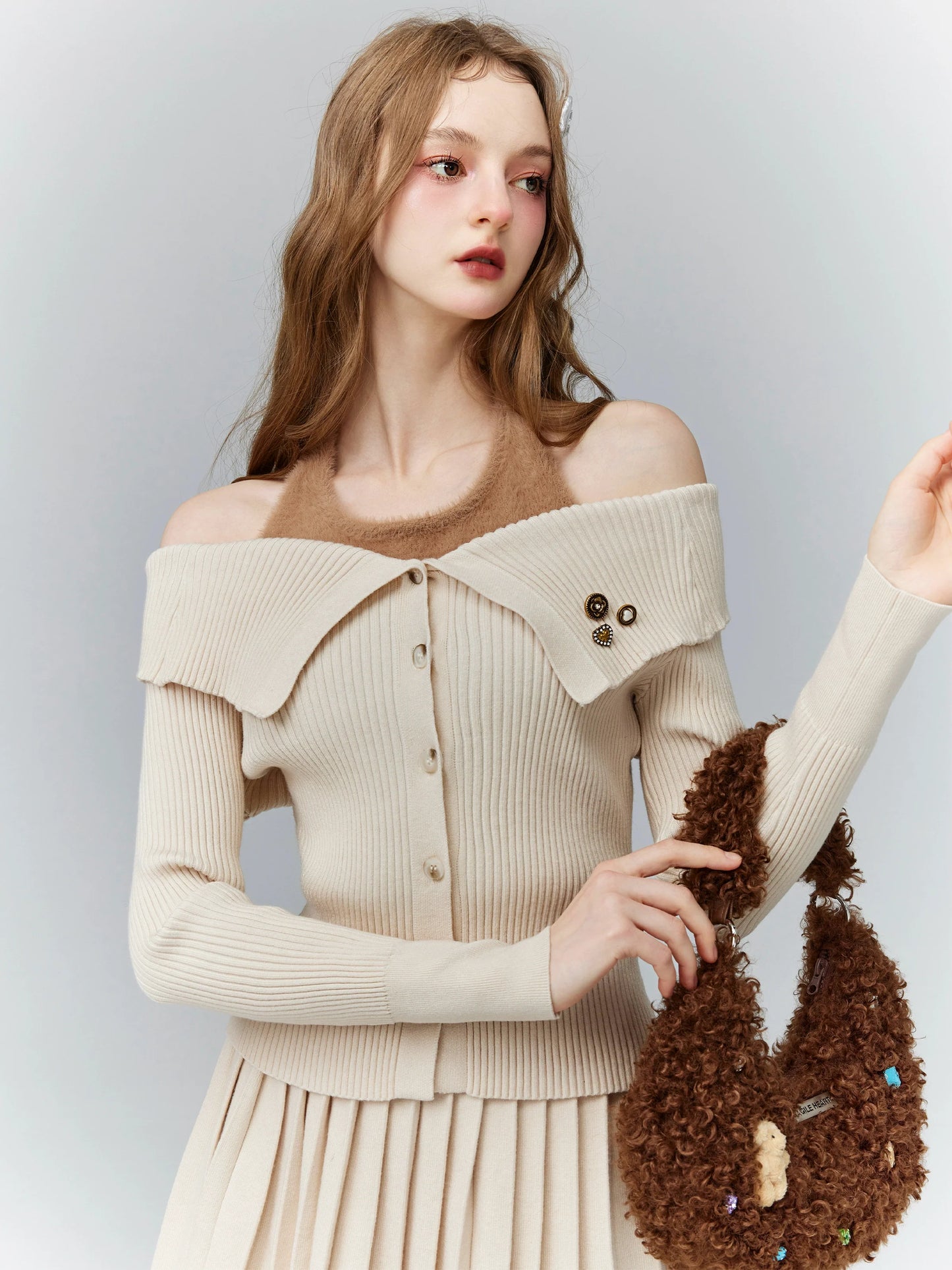 Fantasy Milk knitted three-piece skirt set