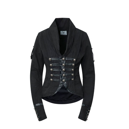 Patchwork Leather Napoleon Jacket