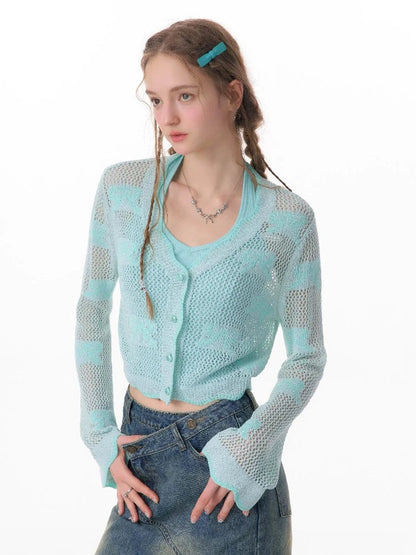 Sunscreen knit cardigan