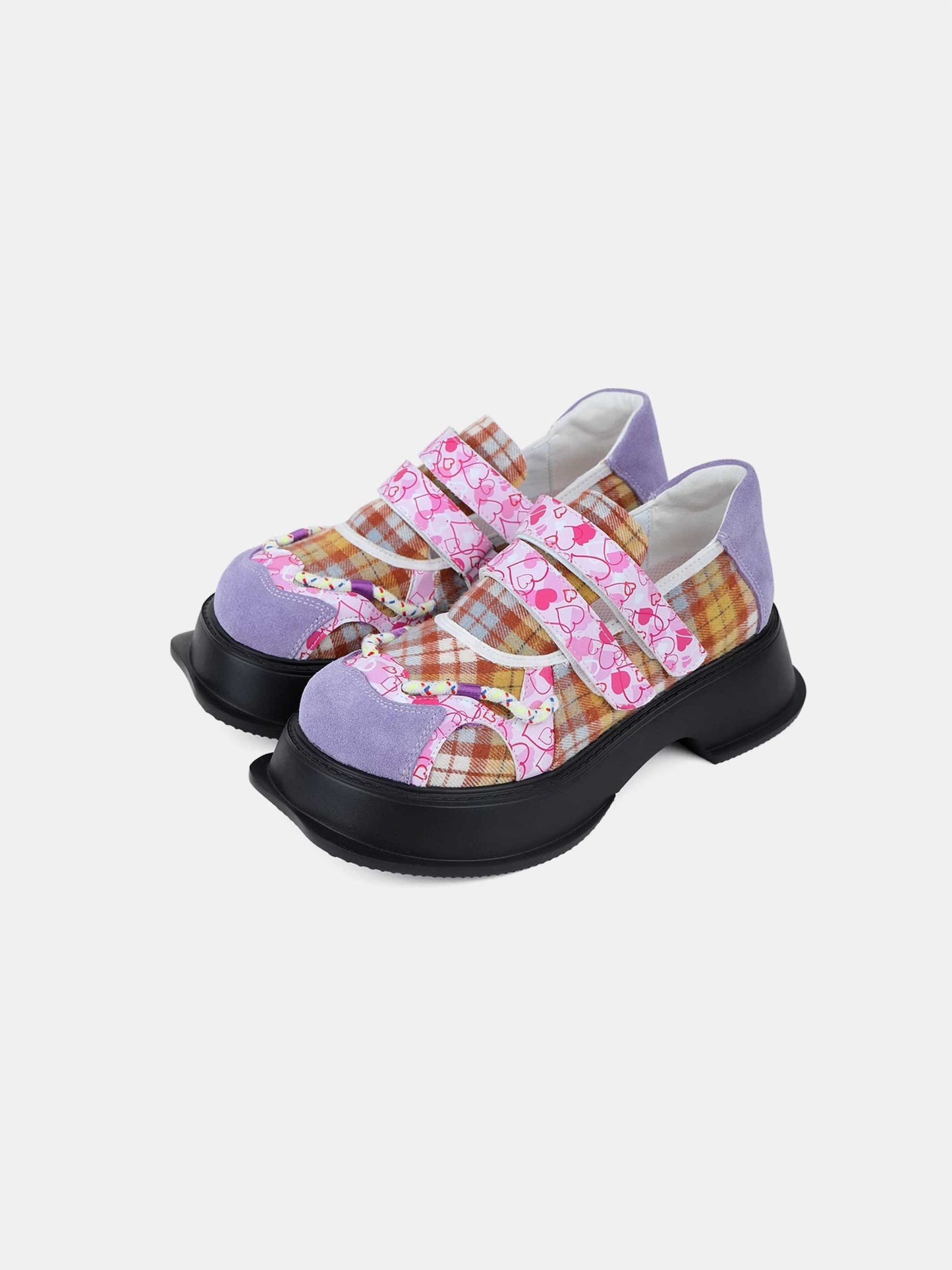 Checkered platform shoes