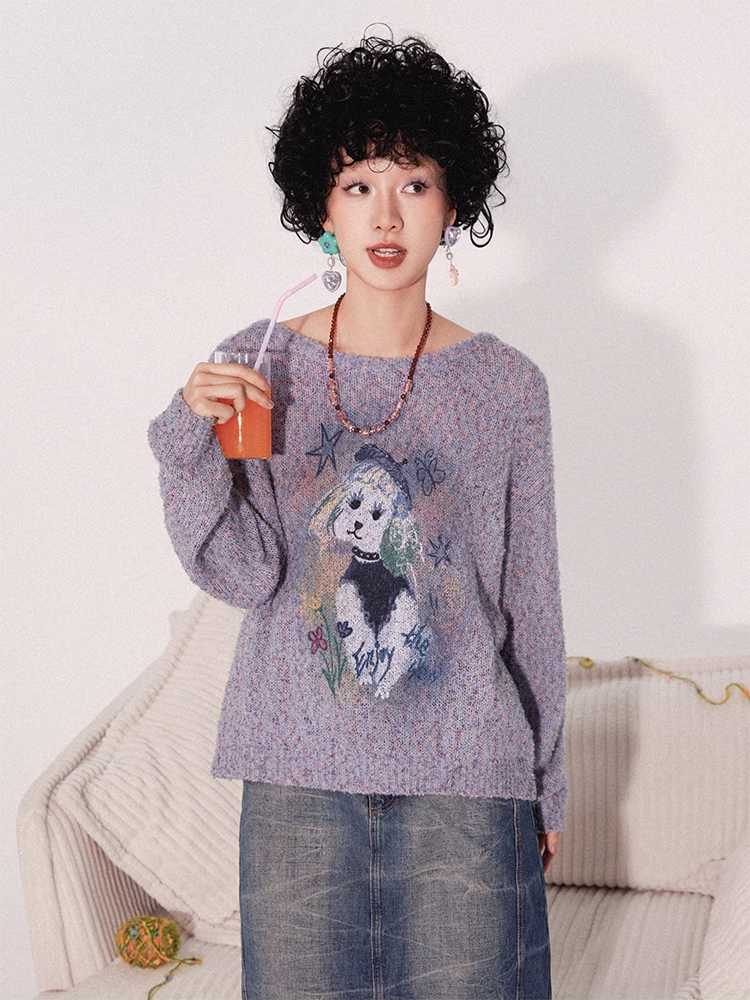 Dog print sweater