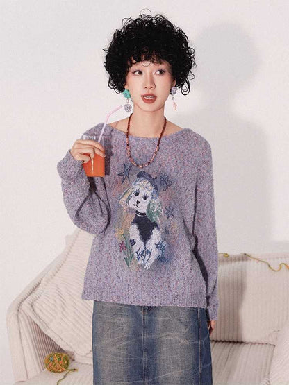 Dog print sweater