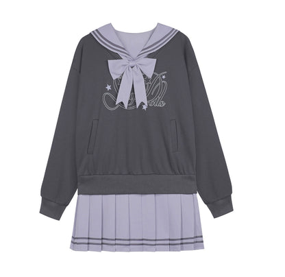Oxygen Gray-Purple Sailor Dress