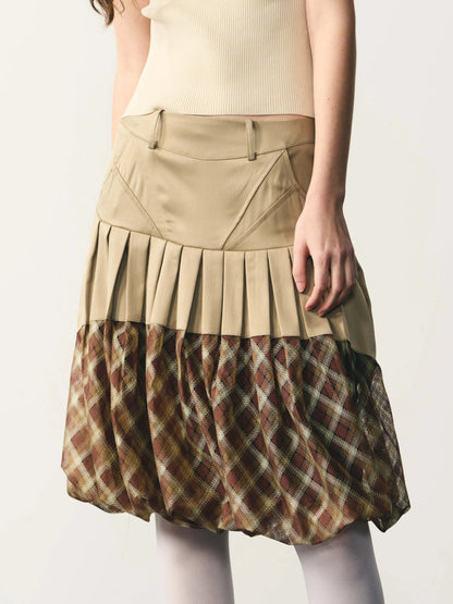 Plaid mesh tutu skirt