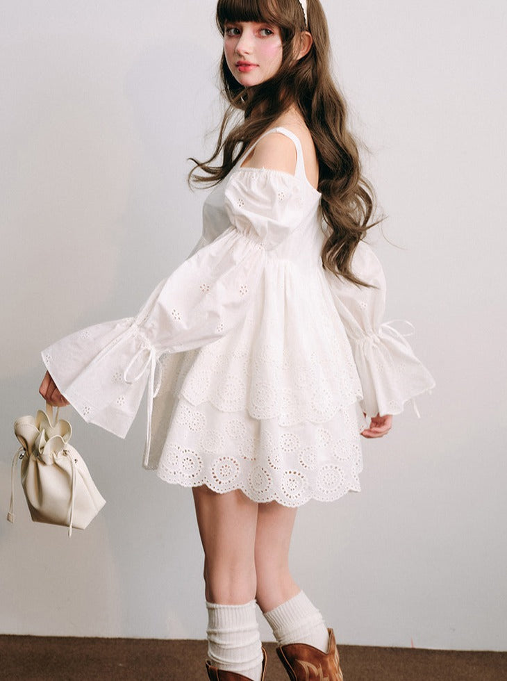 White Long Sleeve Dress