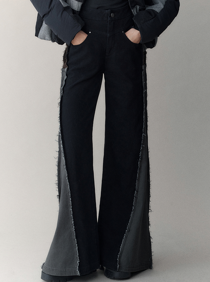 panelled wide-leg pants