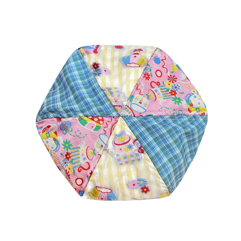 Lutra Jump "Magic Cooking House" Splicing Contrasting Color Plaid Cute Beret Cloud Hat