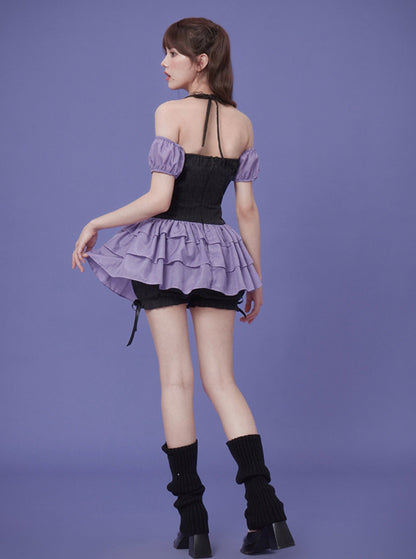 Black Purple Cake Dress