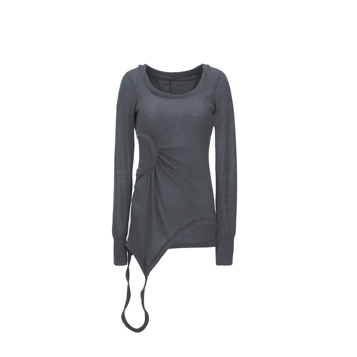 Irregular Hooded Long Sleeve T-Shirt