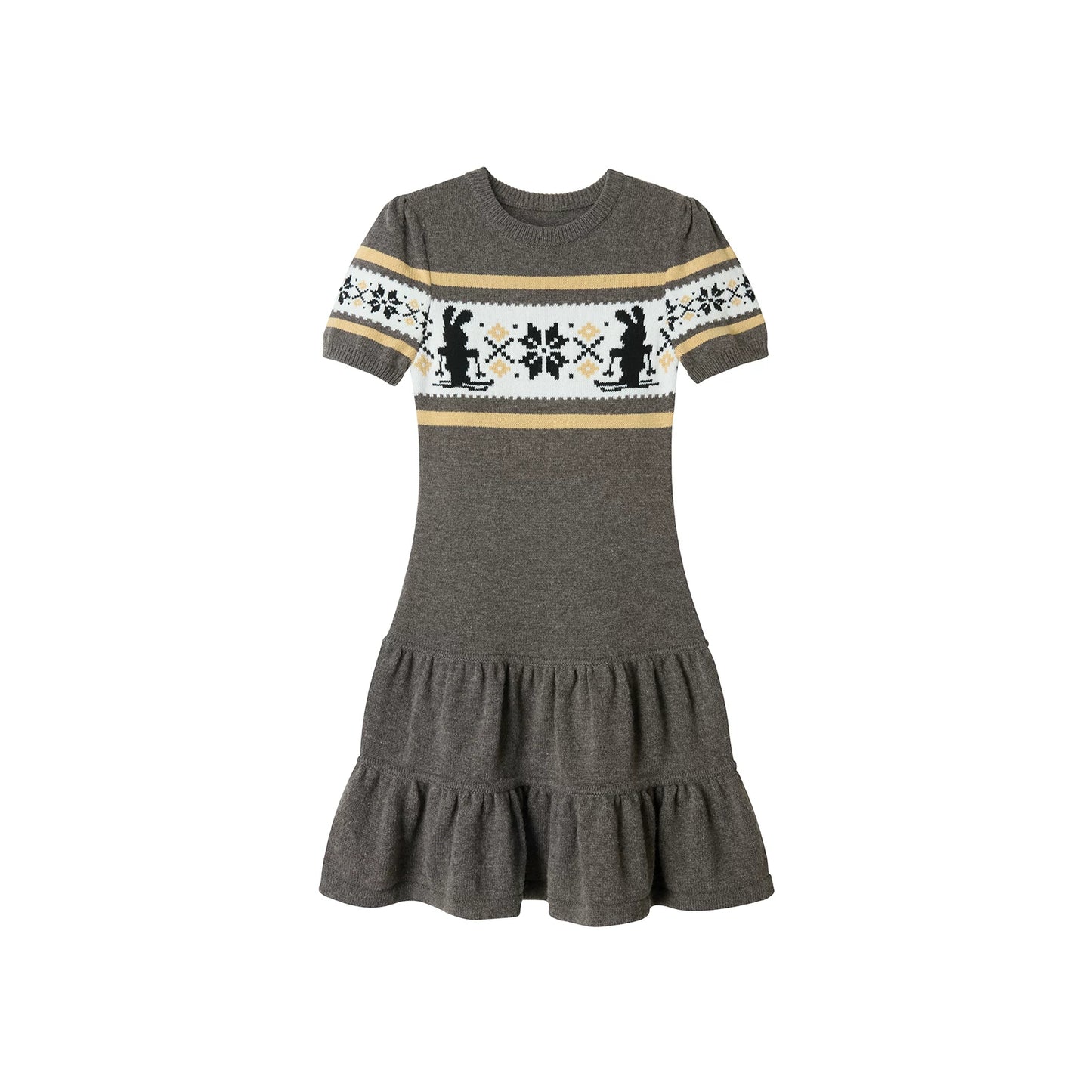 Fair Isle Rabbit A-Line Dress