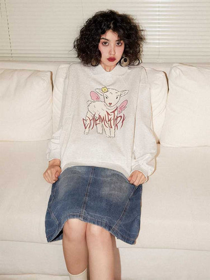 Printed loose sweatshirt