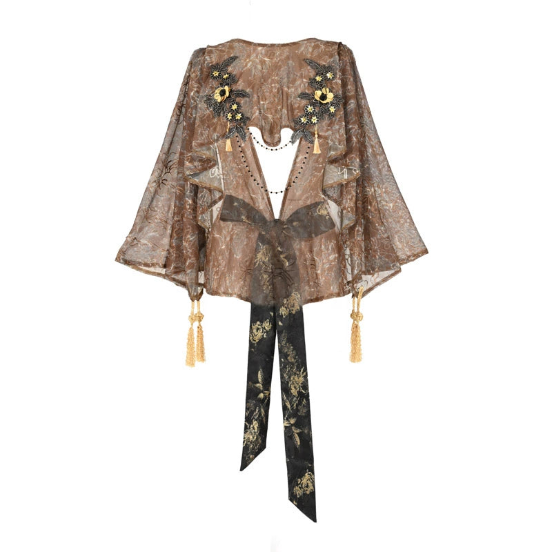 Embroidered Court Bow Cloak