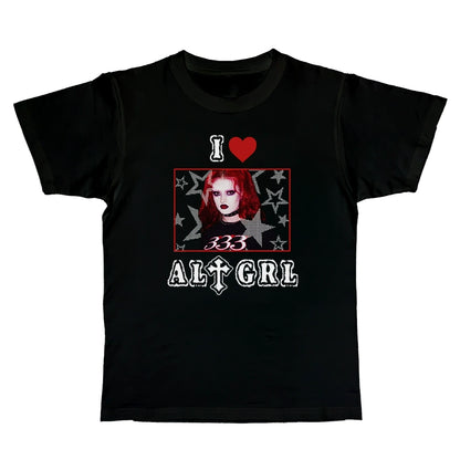 Versatile Gothic Slim Shoulder T-Shirt