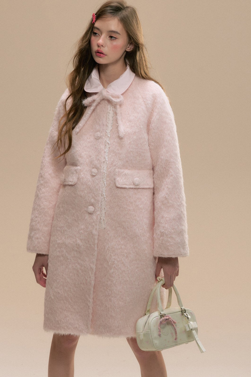 Glacier Pink Woolen Coat