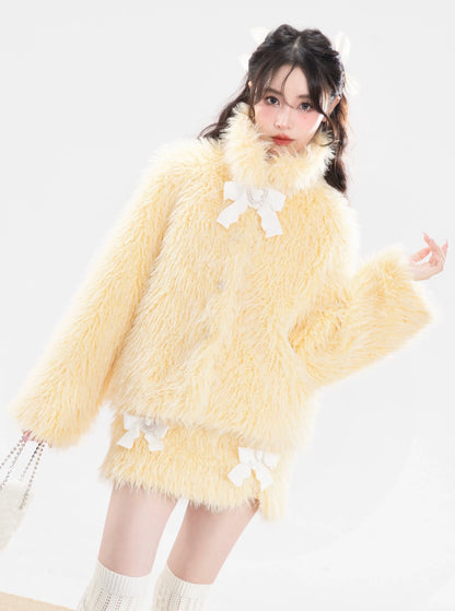 Warm Coat Fur Suit Sets