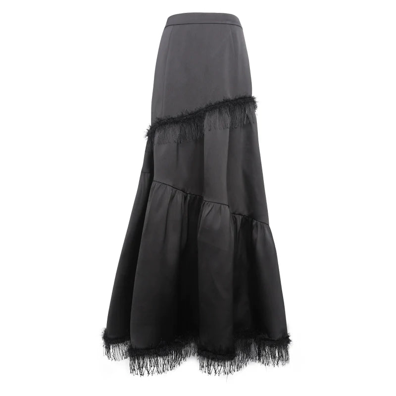 Tassel the floor A-line irregular skirt