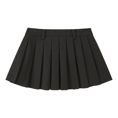 Preppy Silk Pleated Puffy Skirt