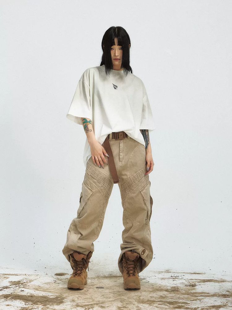 Wash wide casual pants