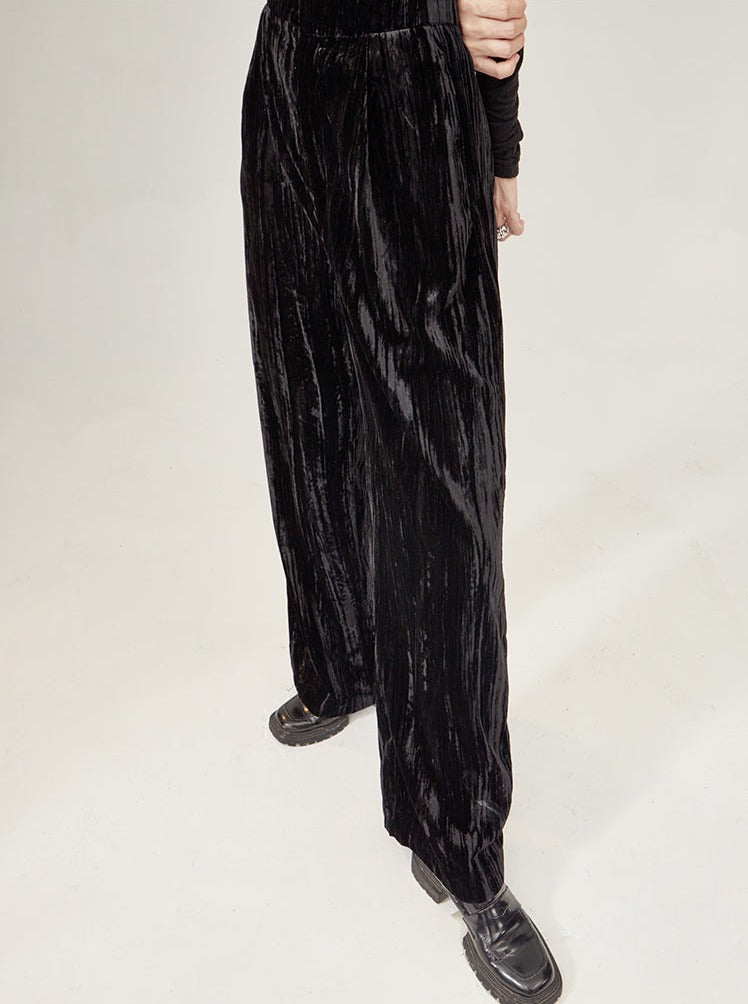 Velvet pre-fall wide-leg pants