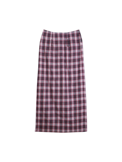Vintage Long Straight Pleated Skirt