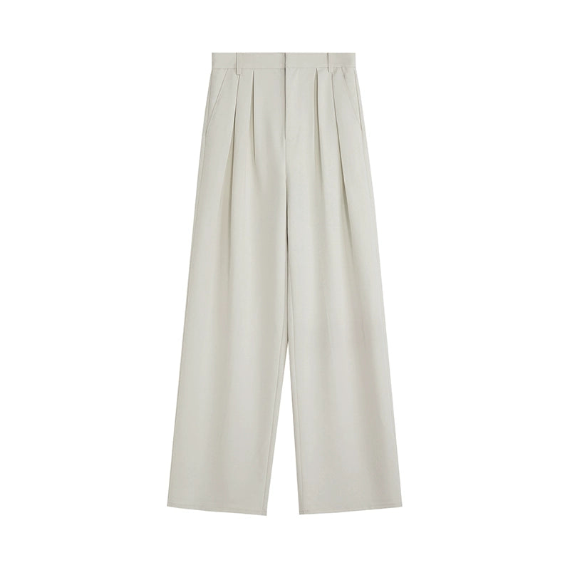 High-Waist Wide-Leg Draped Pants