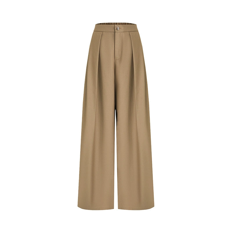 Draped Wide-Leg Pants