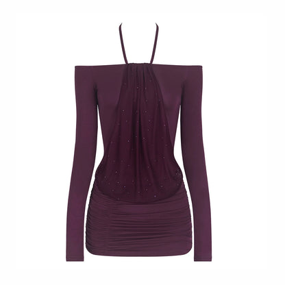 Elastic Off-Shoulder Bodycon Dress