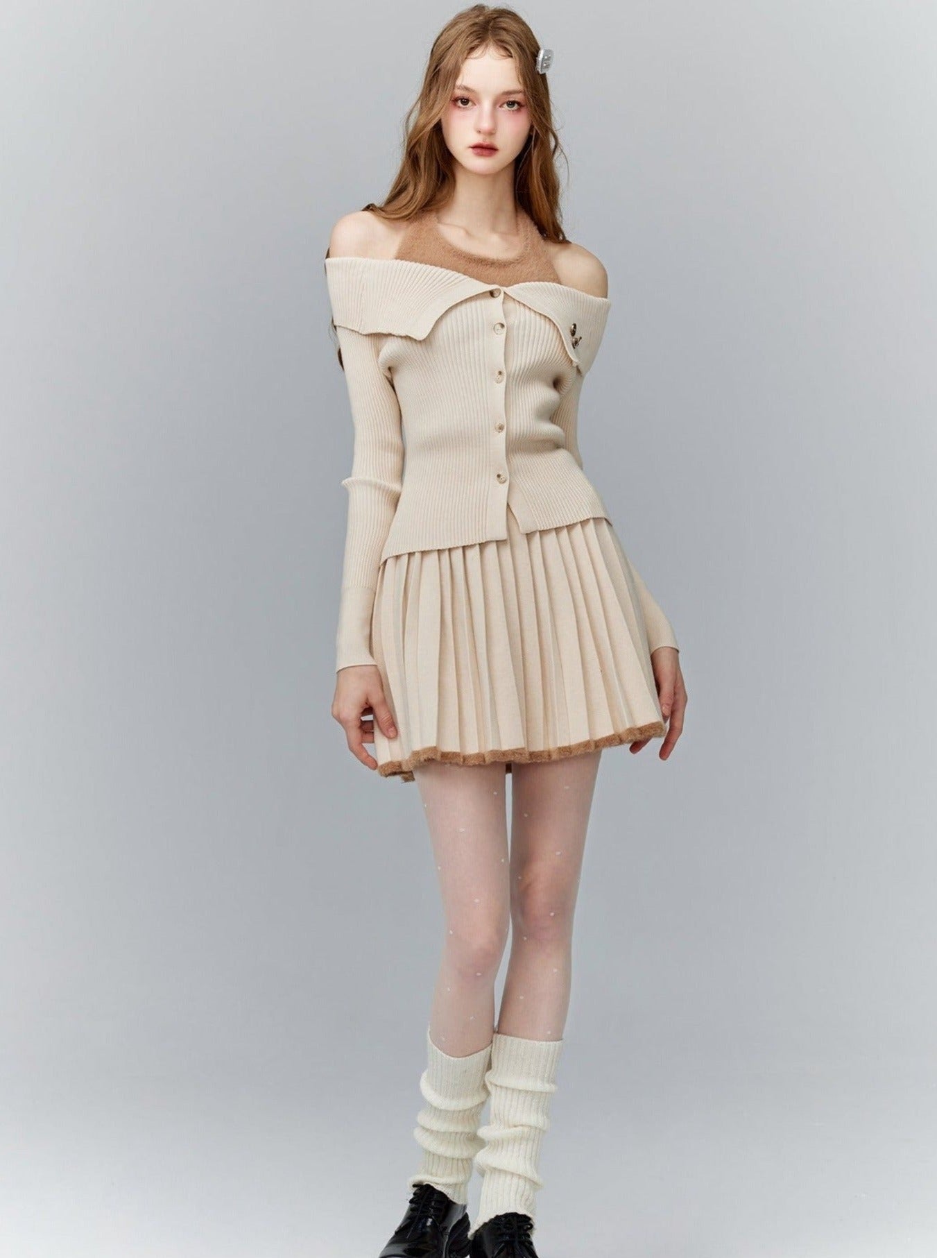 Fantasy Milk knitted three-piece skirt set