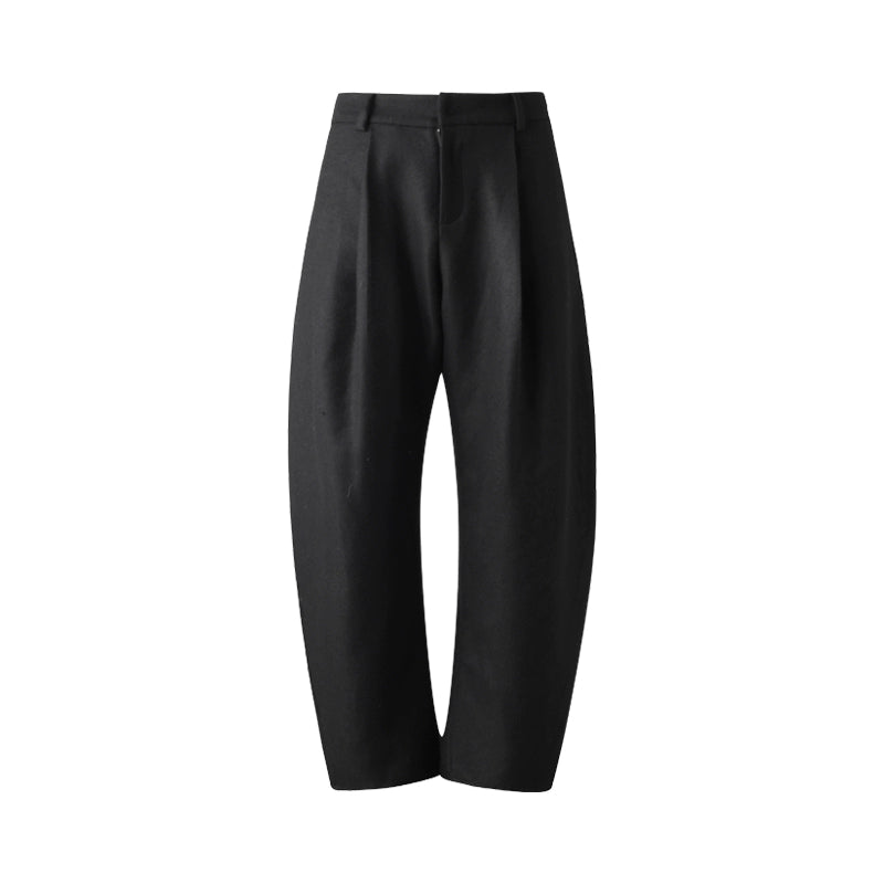Black Wool Scimitar Trousers