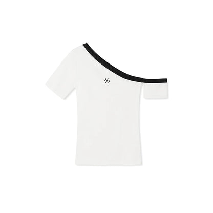 Asymmetrical Ice Linen Top