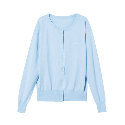 Versatile Pearl Buckle Knit Cardigan